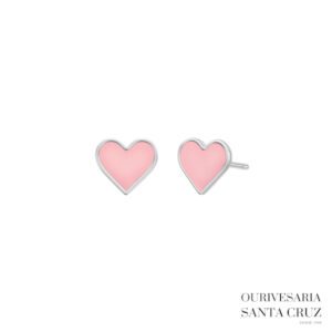 MAREA JEWELS Brincos de Prata 925 Coração Rosa