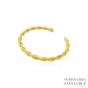 Escrava de Aço Dourado Torcida Lisa e Riscada