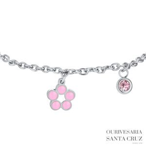 LUCA BARRA Pulseira de Aço Flor