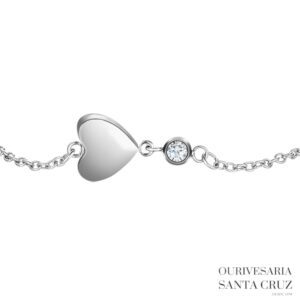 LUCA BARRA Pulseira de Aço Coração e Zircónia