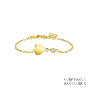 LUCA BARRA Pulseira de Aço Dourada com Coração