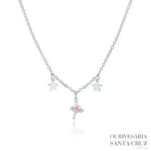 LUCA BARRA Colar de Aço Criança Bailarina