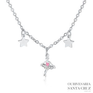 LUCA BARRA Colar de Aço Criança Bailarina