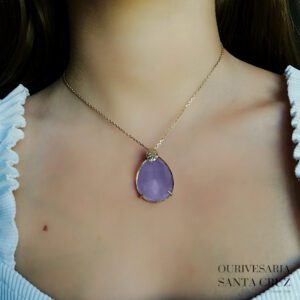 Colar de Prata 925 com Cristal Azul