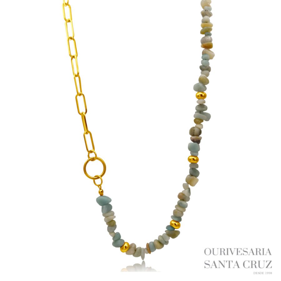 Colar de Aço Dourado Ocean