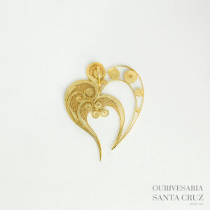 Pendente de Prata 925 Dourada Filigrana Manual