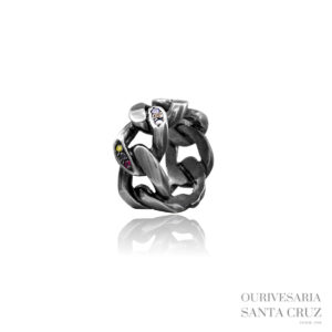 Anel de Prata 925 com Zircónias Coloridas