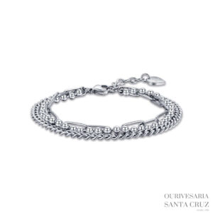 LUCA BARRA Pulseira de Aço Tripla