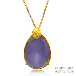 Colar de Prata 925 com Cristal Azul