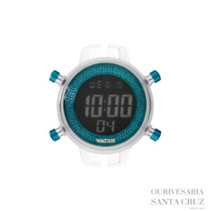 WATXandCO Relógio Digital Sparkling Blue Glitter 43mm